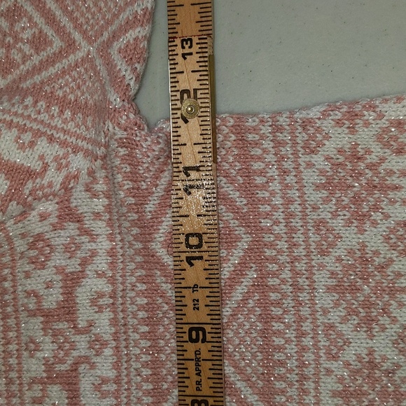 Aspen Kids Size US S 5-6 Pink Reindeer Christmas Print Sweater Dress - Picture 11 of 12